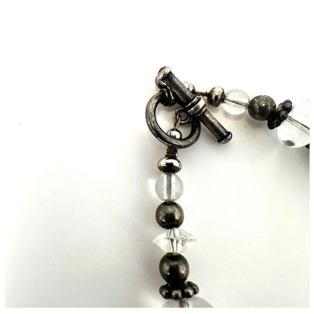 Sterling silver clear Crystal beaded bracelet